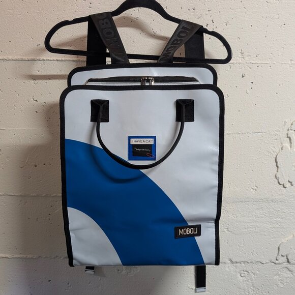MOBOLI Luxe "I HAVE A CAT" PVC Tarpaulin Large Cat Carrier/Backpack - Gym/Beach? - Picture 1 of 15